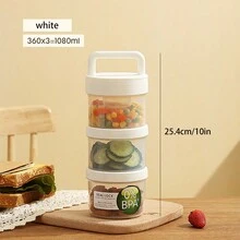 1pc Keep Fit Salad Meal Cup, Single/Double Layered Salad Container For Lunch, Portable Fruit And Vegetable Salad Cups Container With Fork & Salad Dressing Holder