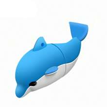 BIYETIMI 卡通海豚U盘64GB防水Cle USB闪存盘Pendrive 32GB 128GB创意纪念U盘可爱个性化U盘 - 藍白色 - 查看 2