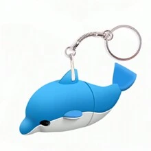 BIYETIMI 卡通海豚U盘64GB防水Cle USB闪存盘Pendrive 32GB 128GB创意纪念U盘可爱个性化U盘 - 藍白色 - 查看 1