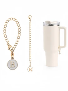 1pc Cute Cup Pendant Decorated With Lobster Clasp, Chain, English Alphabet, Bracelet, Keychain, Backpack Accessory Casual Gift Souvenir Car Accessories Bag Charm School Goth Y2k Bag Accessories Lanyards With Id Holder Car Accessories Bag Charms