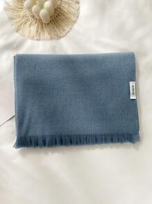 1pc Faux Cashmere Solid Color Short Tassel Scarf For Women, Fashionable Shawl Wrap Warm Neck Scarf, Suitable For Fall/Winter Accessories Women