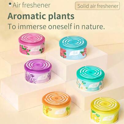 70g/Box 5 Scented Varieties Solid Air Freshener, Indoor Solid Fragrance, Aromatic Wax, Car Fragrance, Long Lasting 30 Days Scent For Car, Office, Living Room, Bedroom,Aromatherapy,House Freshener,Diffuser,Gift,Home Decor Gifts Birthday Graduation