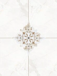 SUPSTICKER 1 Set 21pcs Moroccan Diagonal Tile Stickers, Peel And Stick Waterproof Floor Wall Decals, 23.2x9.9in, For Living Dining Room - Multicolor - View 13
