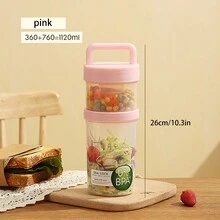 1pc Keep Fit Salad Meal Cup, Single/Double Layered Salad Container For Lunch, Portable Fruit And Vegetable Salad Cups Container With Fork & Salad Dressing Holder