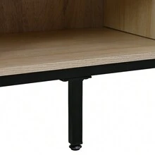 Mueble para TV de ratán Idealhouse para TV de 65+ pulgadas, consola de TV rústica con 2 puertas de ratán, centro de entretenimiento moderno para sala de estar o dormitorio - 1 - Ver 6