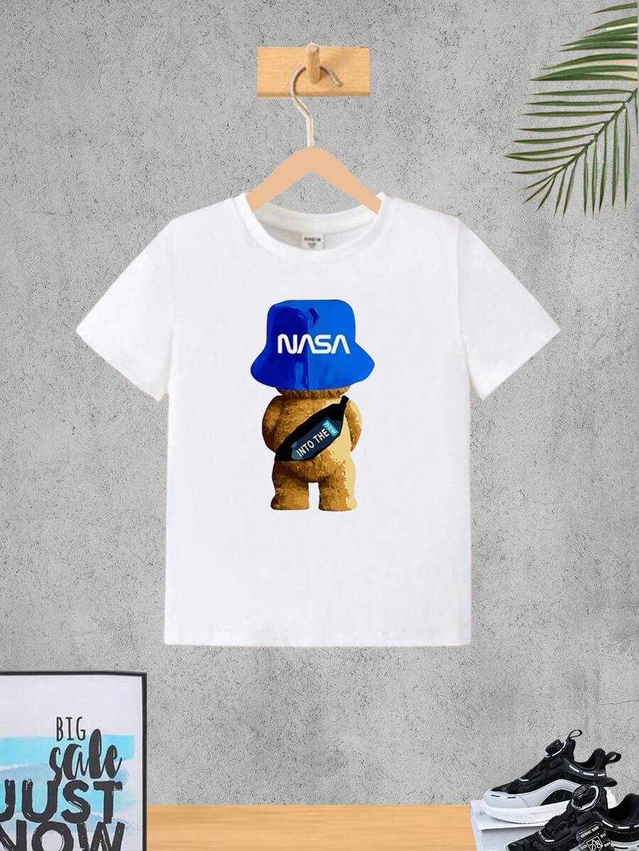 Children's T-Shirts For Boys Children's Clothing For Men Summer - trắng - Xem 1