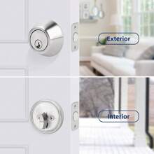 Single Cylinder Deadbolt Dead Bolt Door Lock With 3 Keys For 30-50mm Doors - 1 - View 3