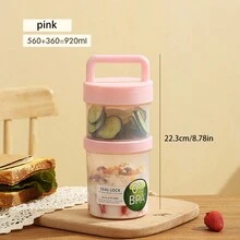 1pc Keep Fit Salad Meal Cup, Single/Double Layered Salad Container For Lunch, Portable Fruit And Vegetable Salad Cups Container With Fork & Salad Dressing Holder