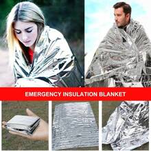 5 PCS Cobertor de isolamento de emergência, cobertor de acampamento de sobrevivência, cobertor de folha de emergência, embalagem independente, adequado para maratonas, viagens ao ar livre, caminhadas, sobrevivência de emergência ou primeiros socorros