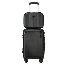 10KG Carry-On Suitcase KIT With Toiletry Bag With Handle And Expander ACO BRAND - 黑色 - 查看 1