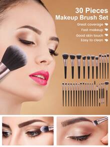 【黑色咖啡色】18-20-22-25-30 件套化妆刷套装，优质合成毛眼影晕染刷套装，化妆工具，化妆刷套装，化妆刷套装，化妆刷套装，全套化妆刷，化妆刷套装，全套化妆工具，刷子套装，化妆刷套装，化妆礼盒套装