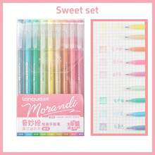 Bộ 9 bút bi Morandi màu, thân trong suốt, mực gel nhiều màu, ngòi 0.6mm, bút chấm, thích hợp để vẽ, tô màu, dùng làm văn phòng phẩm, quà tặng đồ dùng học tập cho học sinh. - Hồng - Xem 13