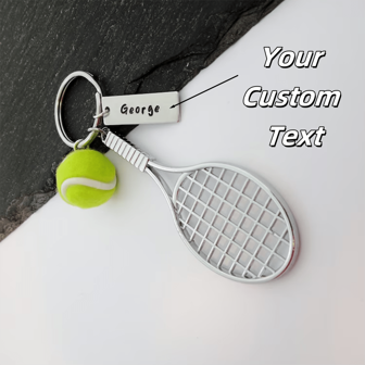 Customized Tennis Racket Keychain - Christmas Gift For Sports Lovers, Charming Tennis Keychain, Cute Mini Tennis Racket, Favorite Accessory For Tennis Fans, Favorite Choice For Tennis Lovers