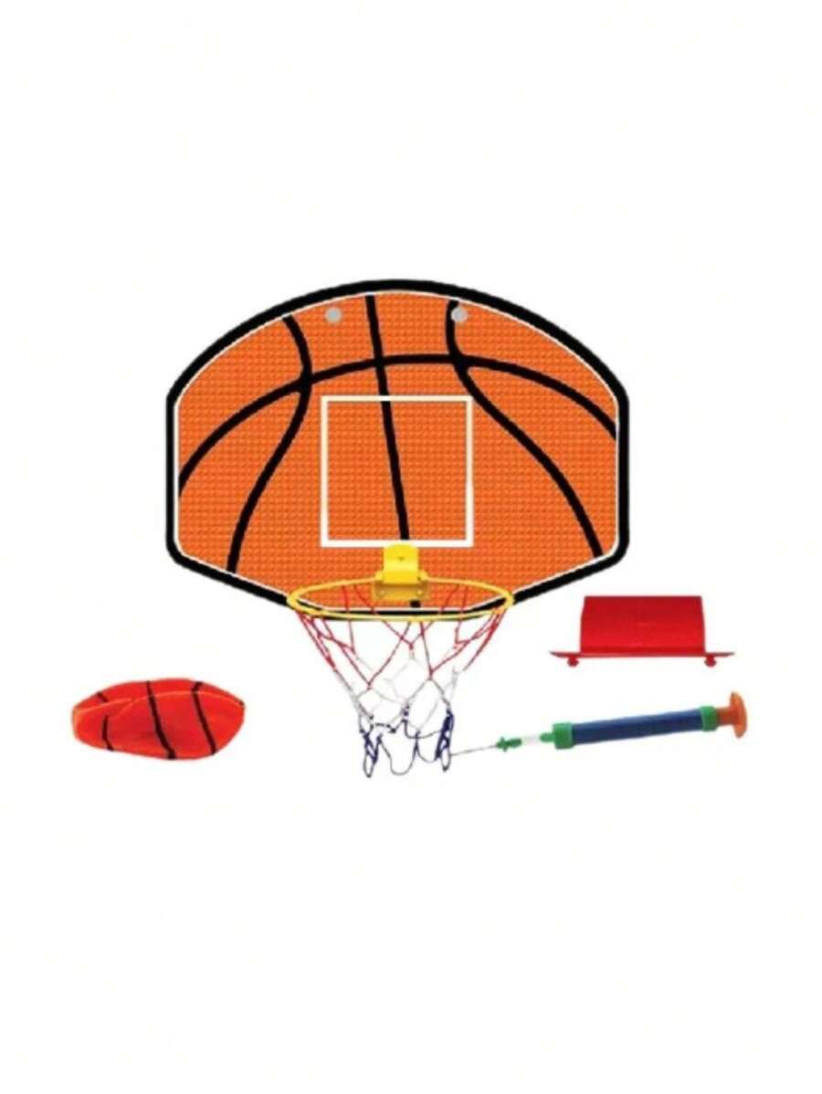 Kit Completo Jogo Basquete de Parede Tabela Aro Bomba Bola Pais & Filhos