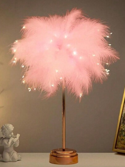 DeTODO Linda Lampara Decorativa de Plumas