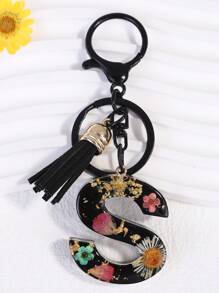 1 Móc khóa hình hoa cúc và chữ cái pha lê dành cho nữ, thích hợp làm quà tặng ngày lễ tình nhân, phụ kiện ô tô, túi xách, đồ dùng học tập, phong cách Goth Y2k dễ thương - màu đen - Xem 15