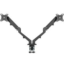 Dual Articulated Support For 2 Monitors 17" To 27" With Gas Piston Landscape Or Portrait Mode Clanm CS22 - màu đen - Xem 8