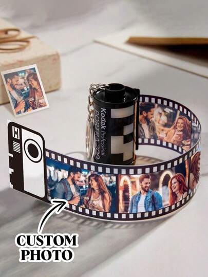 1pc Custom Film Roll Keychain With 5/10/15/20 Photos Sweet Couple Gift Family Gift Personalized Photo Keychain Film Roll Keychain Custom Film Keychain Camera Roll Film Roll Keyring For Christmas, For Winter, For Fall/Autumn, For Holiday Treasure Finds Personalized/Customized Keychain, Christmas Accessories, School Supplies, Middle School Students, High School Senior High School Students, College Students, University Students, Freshman, Sophomore, Underclassmen,Delicate Romance, Utilitarian Chic