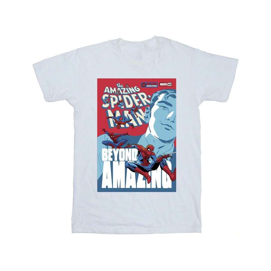 Marvel Mens Spider-Man Beyond Amazing Cover T-Shirt (White) - 白色 - 查看 1