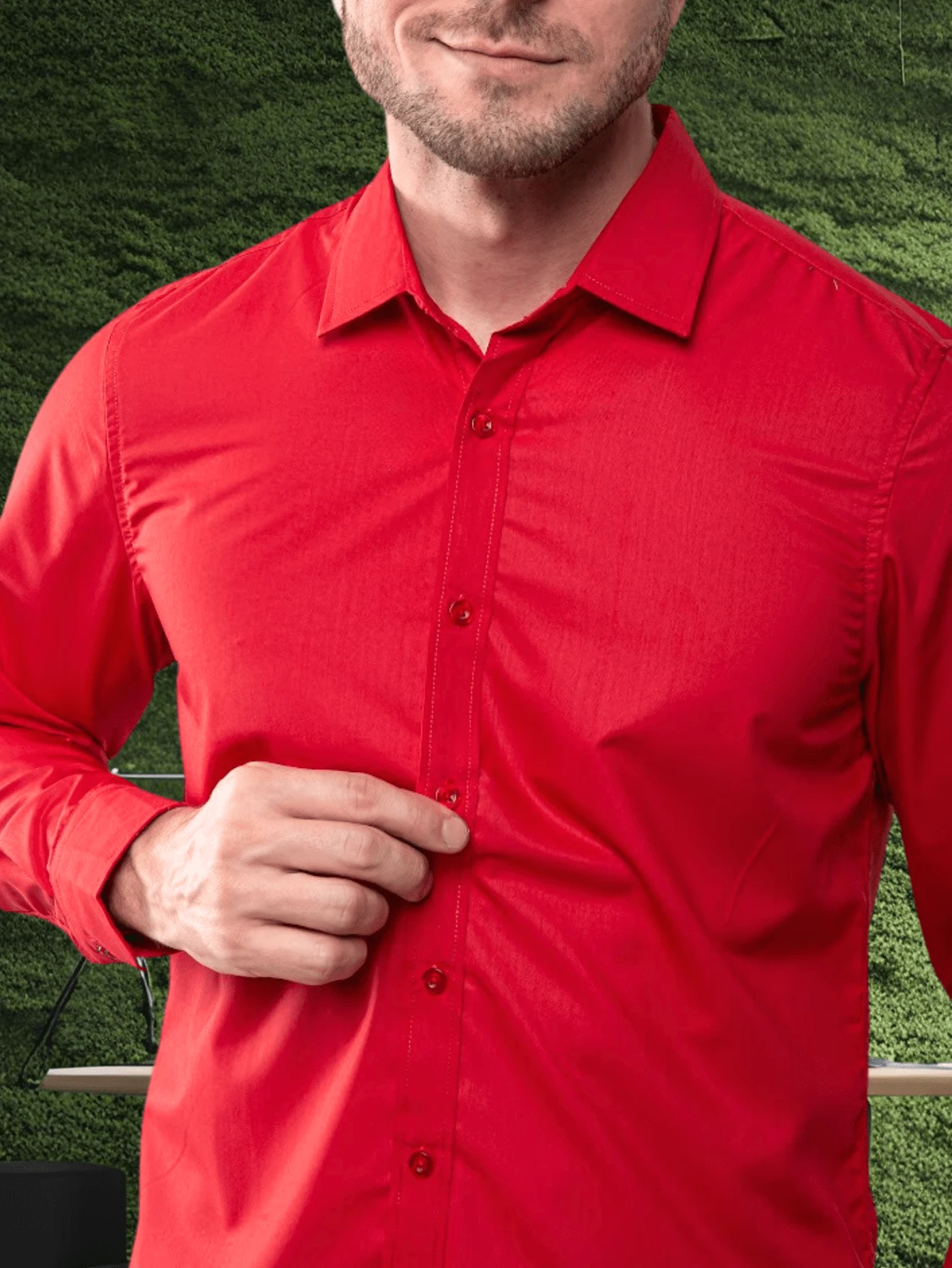 Men's Executive Social Shirt - 紅色 - 查看 1