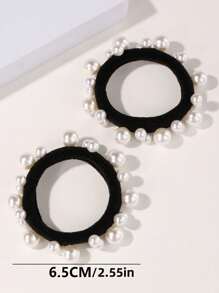 2 Miếng Đồ trang trí Ngọc Trai giả Dây buộc tóc Thanh lịch - Nhiều màu - Xem 4