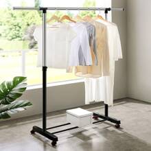 Cabideiro Arara De Chão C/ Sapateira E Rodas Com Travas Tendedero extensible con estante, perchero profesional portátil de 50 kg de capacidad con ruedas móviles - Multicolor - Ver 5