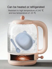 1 件定制硅胶婴儿碗，柔软防摔防烫易清洗喂食碗婴儿洗澡家庭装饰礼物冬夜礼物返校冬季礼物创意男孩女孩情人节 - 裸色 - 查看 6