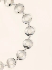 1件女士金属金色镂空圆形镜面腰链，可调节时尚腰带，适合日常、派对和送礼，夏季、学校、秋季、万圣节 - XY1053 - 查看 7