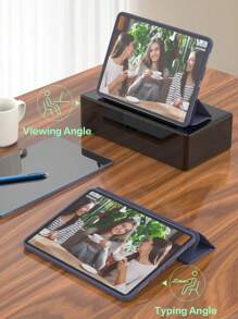 1pc Tablet Protective Case Compatible With Ipad, Soft Anti-Fall Protection, Ultra-Thin/Smart Stand/Auto-Wake Protective Case For TPU Leather Apple IPad Mini 4/5/6, 9.7/10.2/10.5 Inches, Air 4/5/6, 10th Gen, 10.9 Inches, Pro 11 Inches, Air 11(M2) , Air 13 And Pro 11(M4)-Navy Blue - Navy Blue - View 8