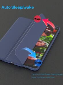 1pc Tablet Protective Case Compatible With Ipad, Soft Anti-Fall Protection, Ultra-Thin/Smart Stand/Auto-Wake Protective Case For TPU Leather Apple IPad Mini 4/5/6, 9.7/10.2/10.5 Inches, Air 4/5/6, 10th Gen, 10.9 Inches, Pro 11 Inches, Air 11(M2) , Air 13 And Pro 11(M4)-Navy Blue - Navy Blue - View 4