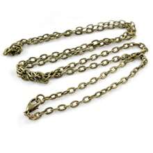 2pcs 4*3mm Diameter 50/70cm Length Handmade Flattened Chain With Clasp Necklace Connector DIY Jewelry Making Accessories - Iron Chains - View 3