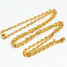 2pcs 4*3mm Diameter 50/70cm Length Handmade Flattened Chain With Clasp Necklace Connector DIY Jewelry Making Accessories - Iron Chains - View 6