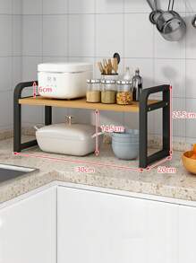 1pc Single/Double Layer Kitchen Window Storage Spice Rack Storage Rack, Countertop Multi-Layer Storage Rack For Spices & Cookware, Spacing Saving Rack