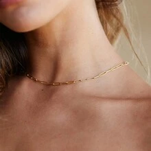 1pc Fashion Retro Paper Clip Necklace For Women's Daily Wear - Gold - View 4