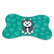 Non-Slip Pet Feeder Mat - Bone - 43x31 - HUSKY MALE - 黑與白 - 查看 2