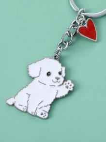 1pc Metalen schattige cartoon gelukszak hanger minnaar cadeau dier mooie huisdier hond sleutelhanger metalen auto sleutelhanger voor vrouwen beste vriend charme