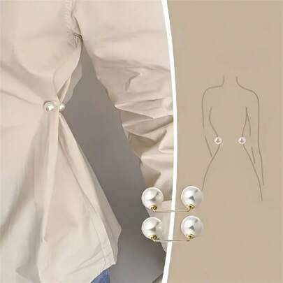 4pcs Elegant Pearl Clothespins: White, Champagne, And Light Gray - Perfect To Add A Touch Of Elegance To Your Decor