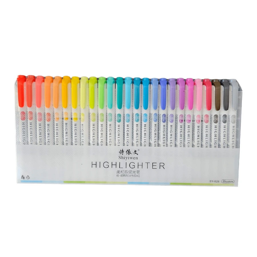 Set Of Mildliner Highlighters Double-Tip Text Markers 25 Pcs - White - View 1