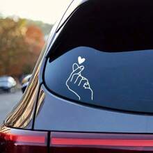 1 件手心手势友好汽车贴纸趣味乙烯基贴花 - 亮白色 - 查看 4