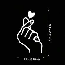 1 件手心手势友好汽车贴纸趣味乙烯基贴花 - 亮白色 - 查看 5