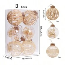 6 quả bóng treo trang trí Giáng sinh 6/8cm, bóng PET trong suốt, bóng trang trí tiệc Giáng sinh, cho cây thông Noel, nhà, trong nhà, ngoài trời, trung tâm thương mại, khách sạn, quán cà phê, nhà hàng, đồ trang trí treo, bộ hộp quà Giáng sinh, quà tặng, Giáng sinh, trang trí ngày lễ bóng Giáng sinh trang trí nhà sinh nhật đồ trang trí Giáng sinh trang trí phòng - Nhiều màu - Xem 20