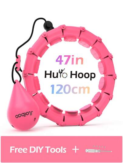 JLoibao 47in/120cm Adult Weight Loss Exercise , Suitable For Women And Beginners, Includes 24 Detachable Links And DIY Empty Ball (Pink)