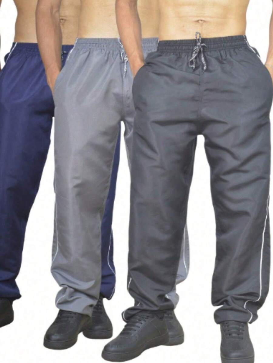 Kit 3 Adjustable Tactel Sports Pants With 3 Pockets For Men - 彩色 - 查看 1