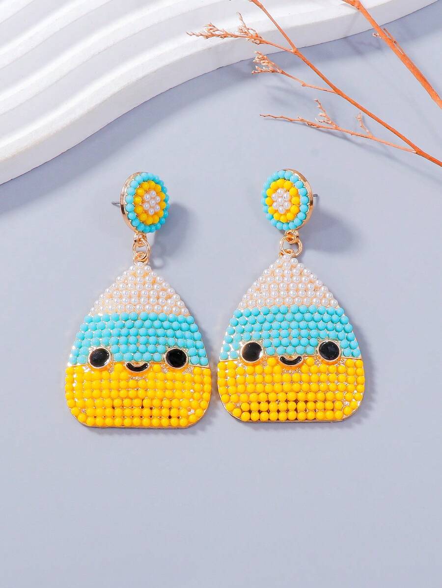 1 Pair Cute Pearl Inlaid Dangle Earrings For Women And Girls, Halloween ...
