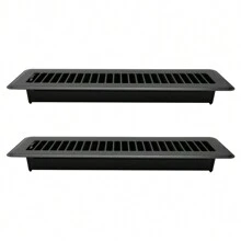 Nắp thông gió sàn 2" X 12" Màu nâu, Thanh thông gió sàn chịu lực cao - Hoàn thiện cao cấp - Bộ phận chuyển hướng thông gió dễ điều chỉnh - Nắp thông gió cho gia đình - Mối hàn chống uốn cong được gia cố - màu đen - Xem 1
