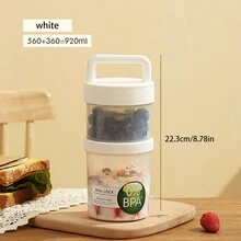 1pc Keep Fit Salad Meal Cup, Single/Double Layered Salad Container For Lunch, Portable Fruit And Vegetable Salad Cups Container With Fork & Salad Dressing Holder