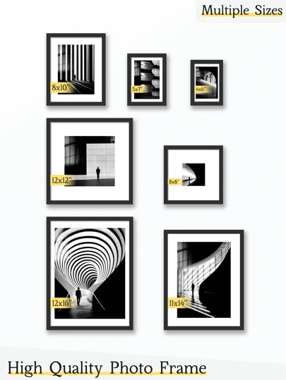 XXBANZHUAN 黑色 12x16 英寸经典风格相框，相框，非常适合客厅、卧室、书桌、架子或墙壁展示，增添温暖和个性化装饰。生日、结婚纪念日、节日礼物。4x6/5x7/8x10/8x8/12x12/11x14/12x16 英寸相框系列，适用于星星/月亮
