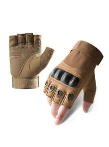 1 paire Gants tactiques à demi-doigts pour hommes pour activités de plein air, cyclisme, anti-dérapants et résistants à l'usure, pour randonnée en montagne, fitness et entraînement au combat