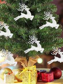 12pcs/Set Creative Transparent Icicle Ornaments, New Christmas Tree Hanging Decorations,Christmas - Silver - View 1