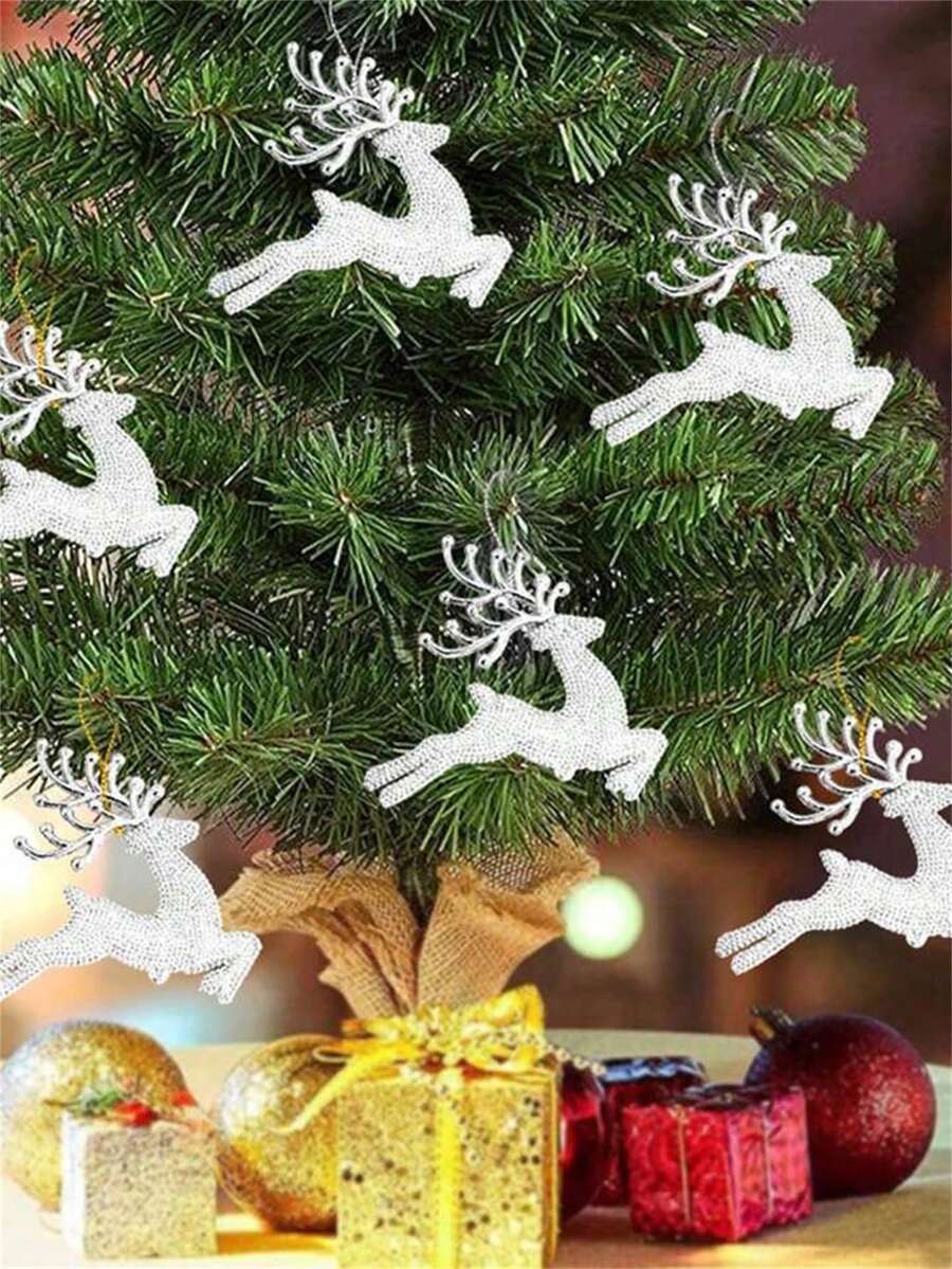 12pcs/Set Creative Transparent Icicle Ornaments, New Christmas Tree Hanging Decorations,Christmas - Silver - View 1